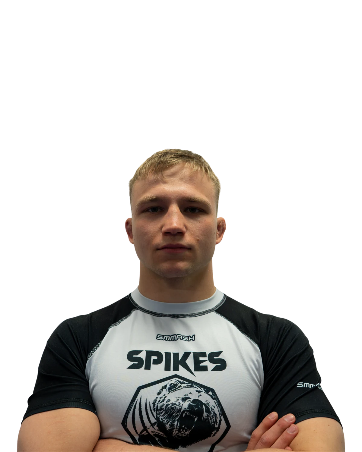Niels TNT Teichert, MMA Pro Fighter im Spikes Gym Berlin, freigestelltes Portraet